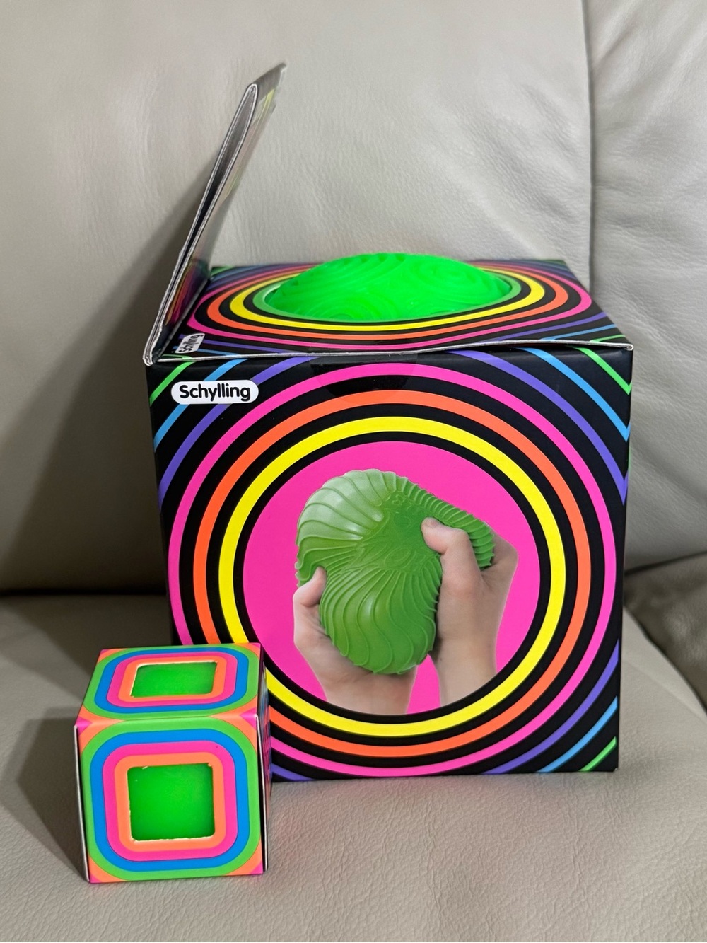 NEW Super Needoh Ripples GREEN Jumbo Squishy & Matching Teenie Needoh Cool Cube - Picture 2 of 4